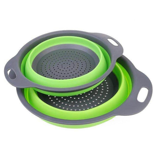 2 PCs Collapsible Silicone Colander - Mubimart