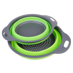 2 PCs Collapsible Silicone Colander - Mubimart - Food Strainers & Colanders 