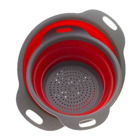 2 PCs Collapsible Silicone Colander - Mubimart