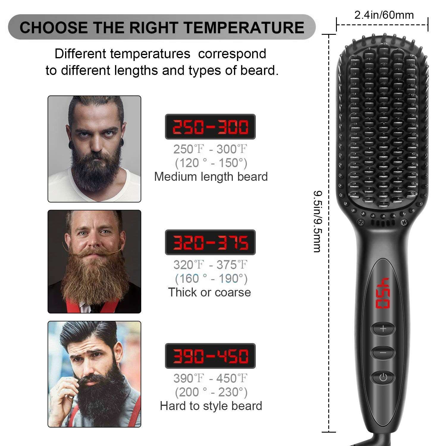 2 in1 Hair Straightener Brush Heating Beard Clip Comb Styler Electric Ionic Straightening Brush - Mubimart -  