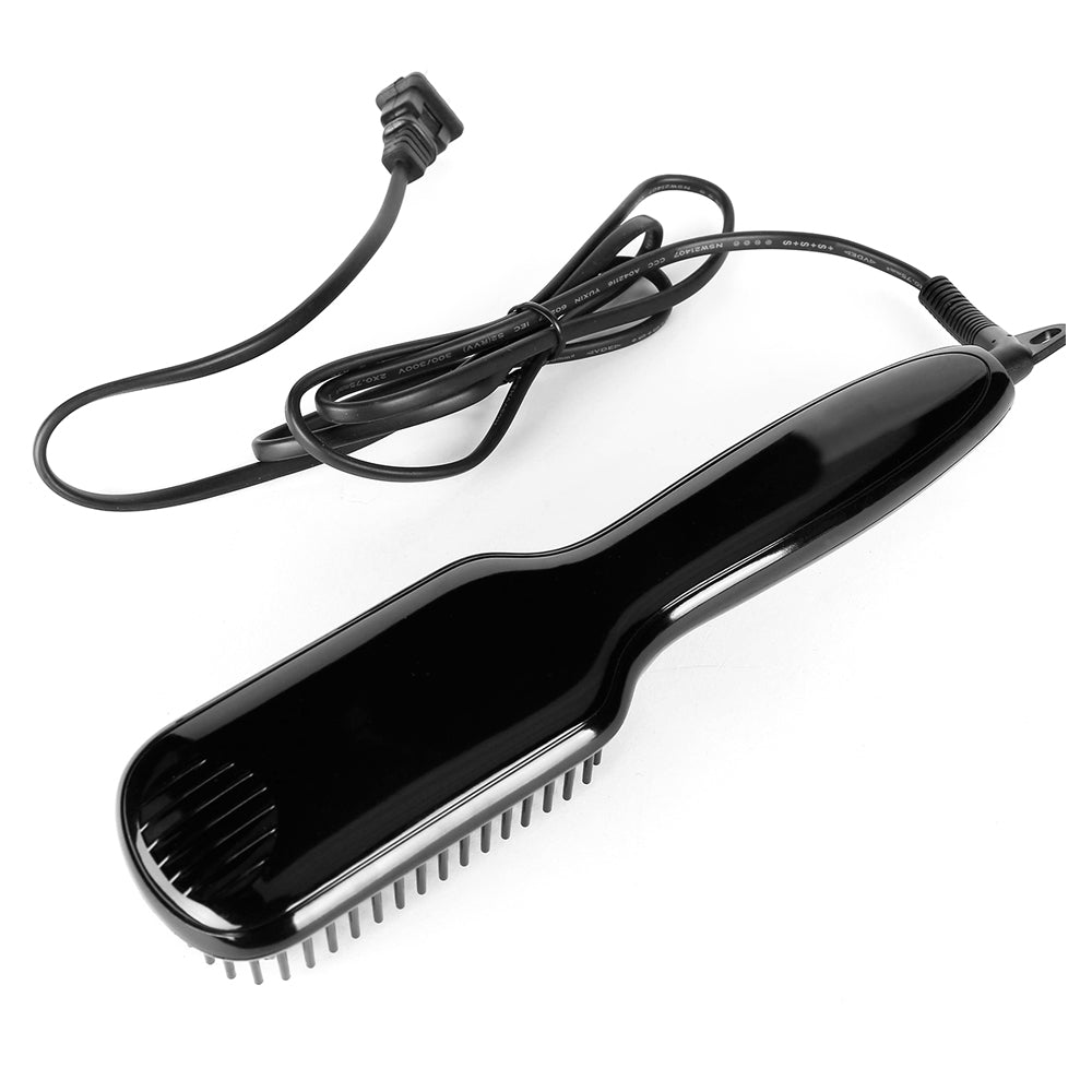 2 in1 Hair Straightener Brush Heating Beard Clip Comb Styler Electric Ionic Straightening Brush - Mubimart -  