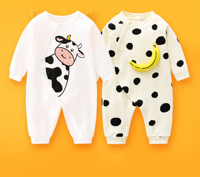 2-piece Newborn Baby Summer Baby Romper Long-sleeved Romper Newborn Baby Jumpsuit - Mubimart -  