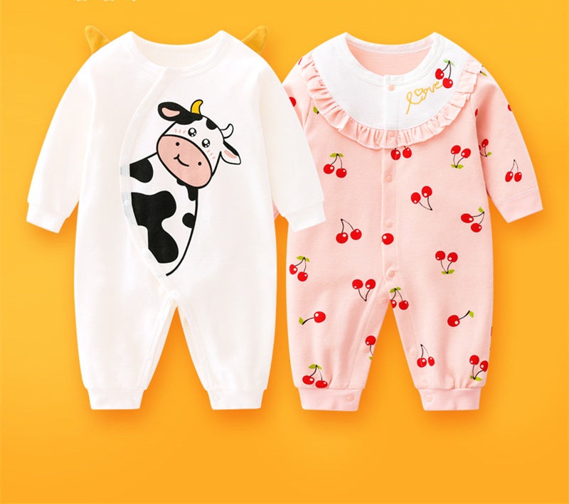 2-piece Newborn Baby Summer Baby Romper Long-sleeved Romper Newborn Baby Jumpsuit - Mubimart -  