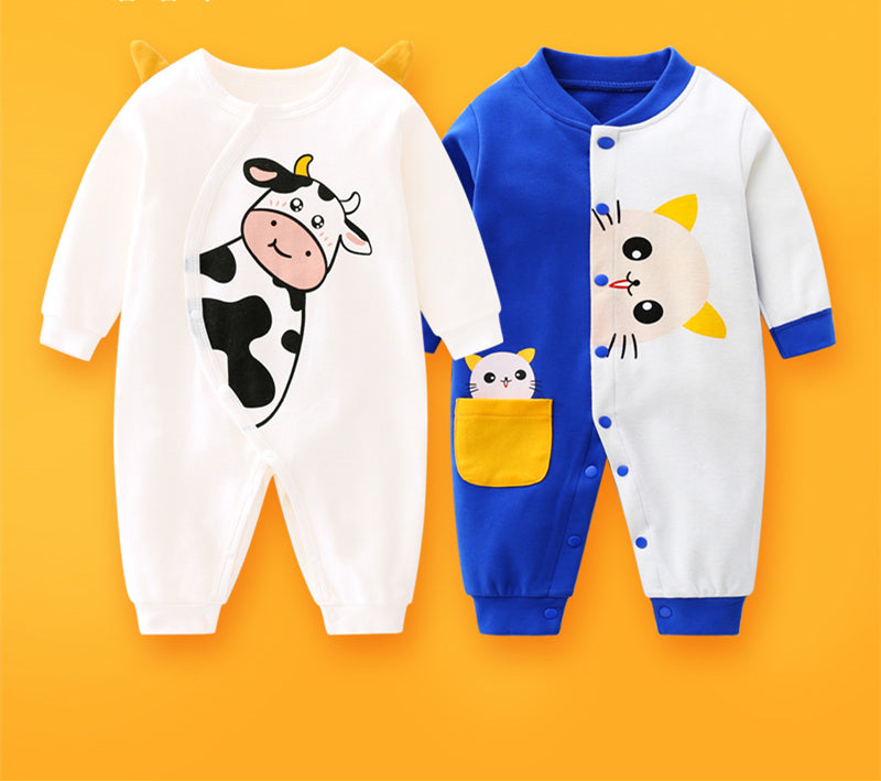 2-piece Newborn Baby Summer Baby Romper Long-sleeved Romper Newborn Baby Jumpsuit - Mubimart -  