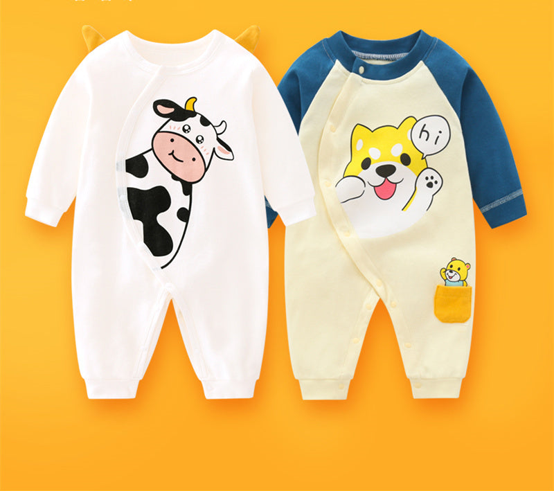 2-piece Newborn Baby Summer Baby Romper Long-sleeved Romper Newborn Baby Jumpsuit - Mubimart -  