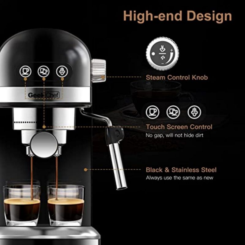 20 Bar Espresso Machine  1350W High Performance 1.4 Ldetachable Transparent Water Tank Thermo Block Beating System Prohibit Amazon Sales - Mubimart -  