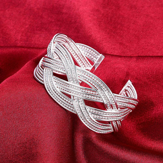 Silver Bangle Bracelet - Mubimart