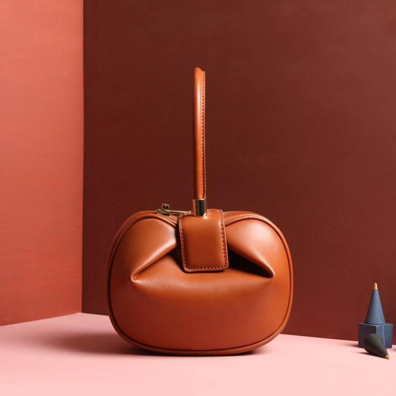 Leather handbags fashion dumplings handbag - Mubimart
