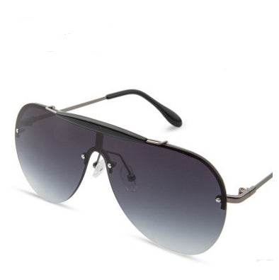 New Sunglasses Fashion One-Piece Large Frame Sunglasses Aviator Men's Sunglasses - Mubimart