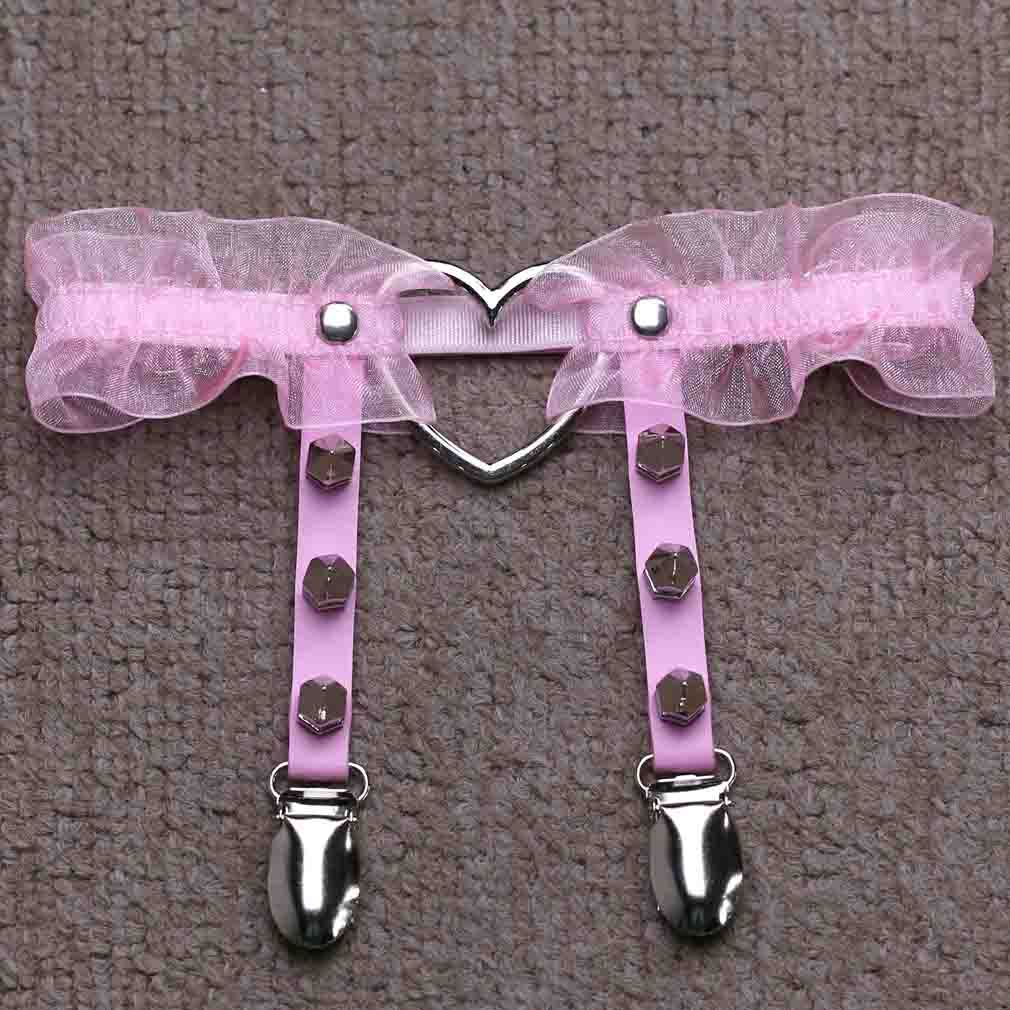 Sexy sexy peach heart garter belt - Mubimart -  