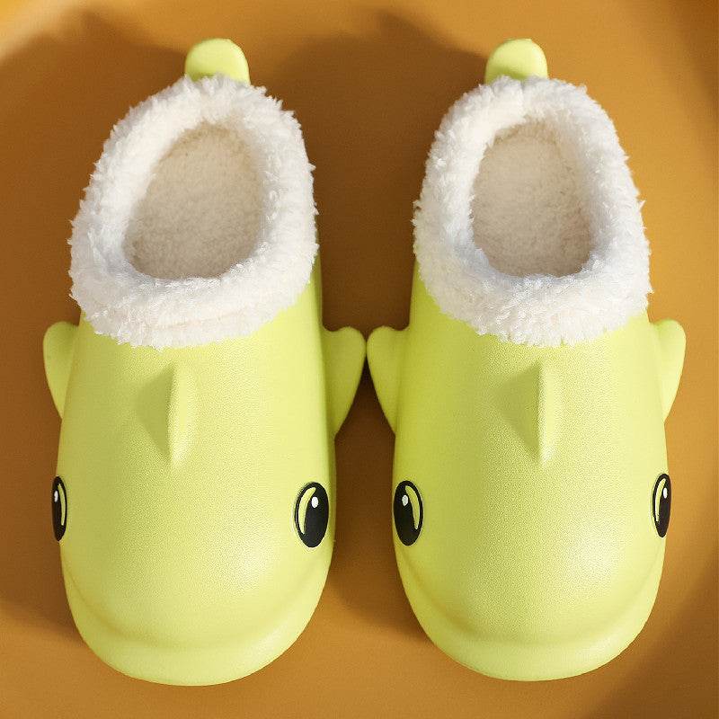 Cute Cartoon Shoes House Warm Fuzzy Slippers Women - Mubimart
