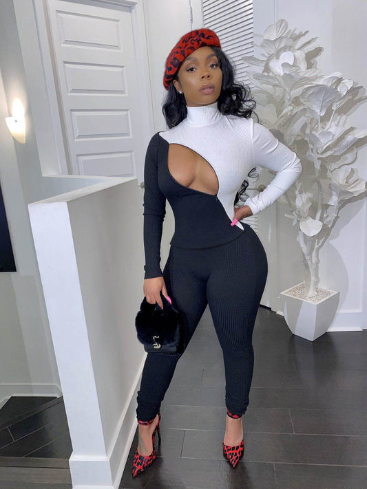 Colorblock bodysuit - Mubimart