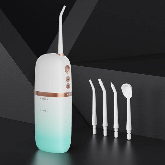 200ml Portable Flosser IPX7 Waterproof Electric Flosser USB Rechargeable Water Dental Picks With 4PCS Nozzle - Mubimart