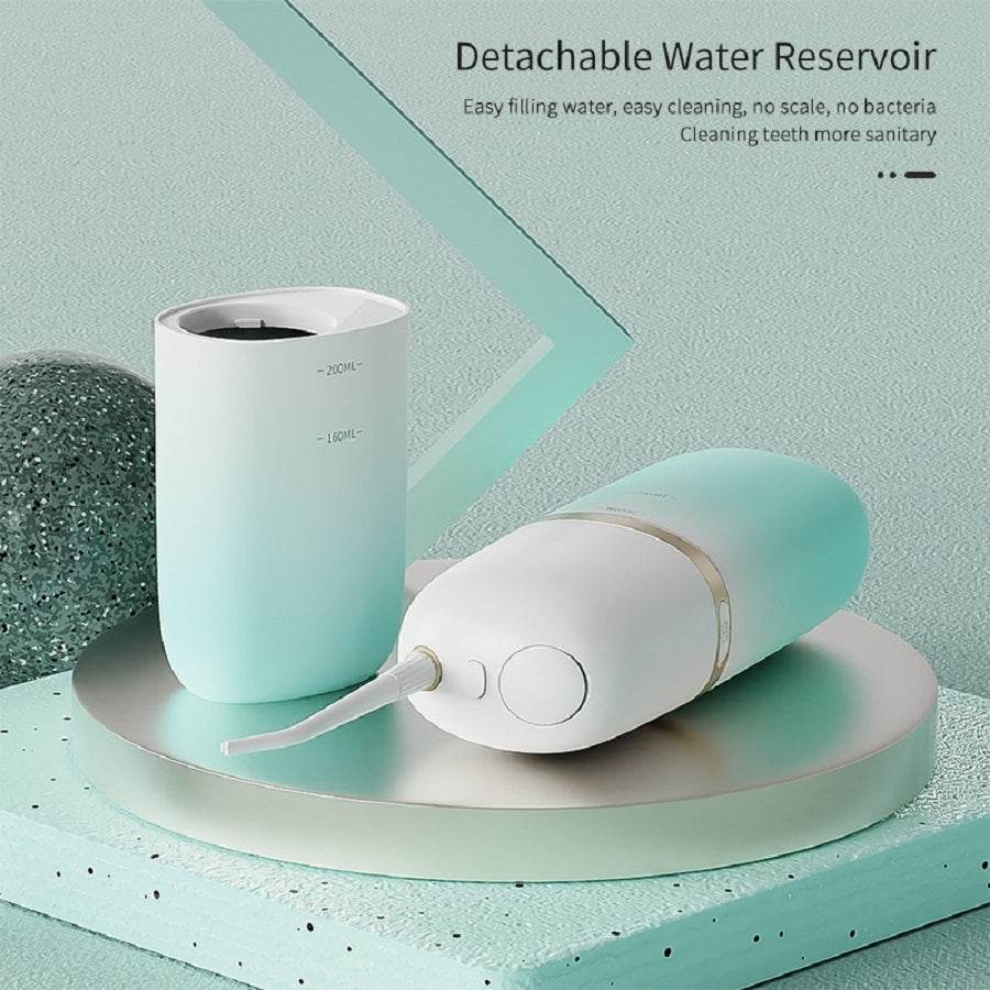 200ml Portable Flosser IPX7 Waterproof Electric Flosser USB Rechargeable Water Dental Picks With 4PCS Nozzle - Mubimart