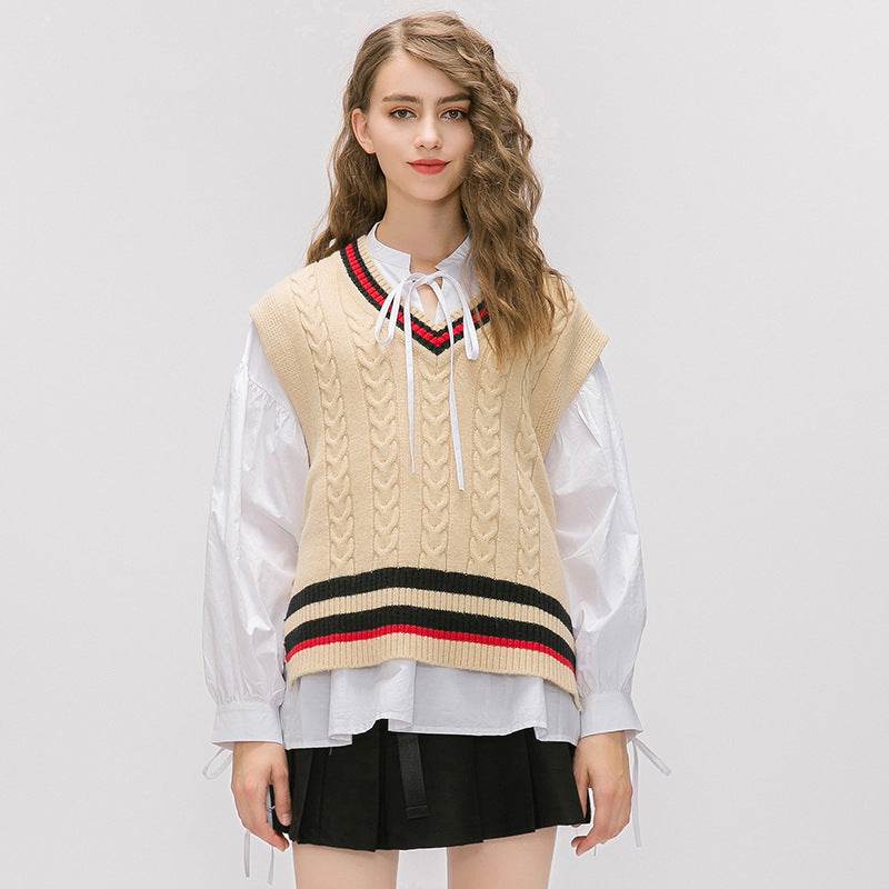 Vest sleeveless sweater - Mubimart