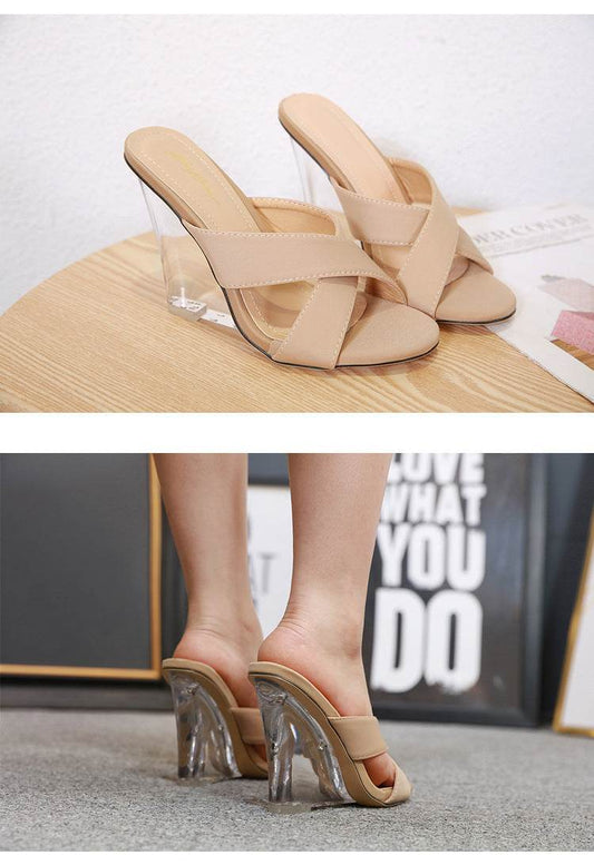 Crystal fluorescent high heels - Mubimart