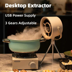 2024 New Portable Desktop Exhaust Fan Small Kitchen Hood Extractor Barbecue USB Charging Desktop Range Hoods Mini Suction Cooker Hood Kitchen Gadgets - Mubimart - Range Hoods 