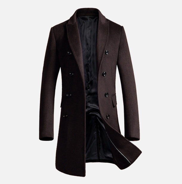 Men's woolen coat slim fit trench coat