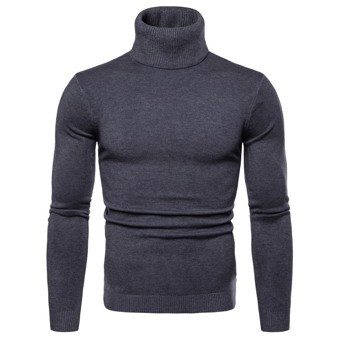 Winter Warm Basic Thermal Turtleneck Sweater Mens Solid Color Slim Fit Clothes Pullover Top