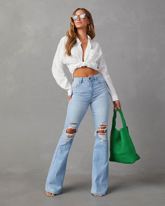 Fashion Temperament Wide-leg Jeans Women - Mubimart