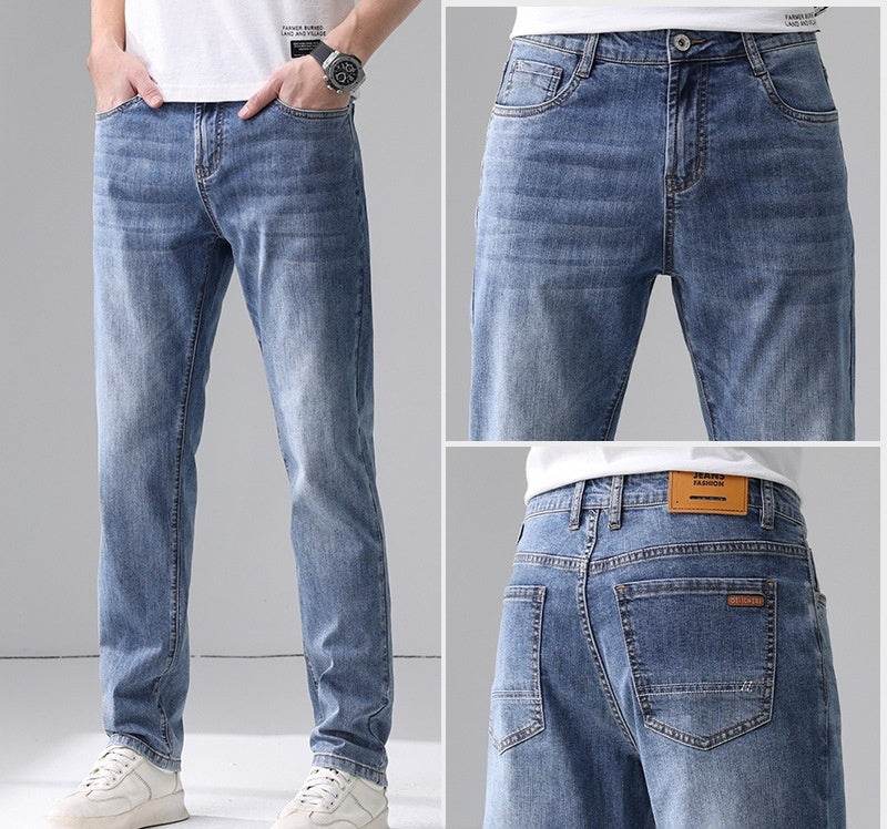 Men's Jeans Straight Fashion Slim Fit - Mubimart