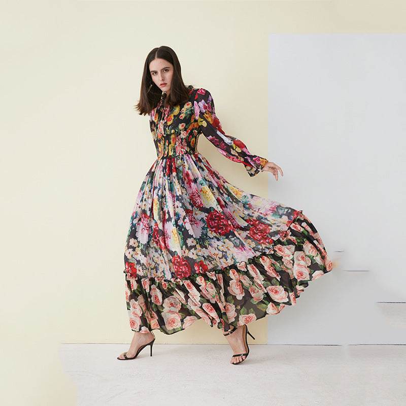 Printed dress maxi - Mubimart