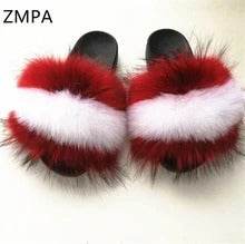 Fox fur slippers flip flops - Mubimart