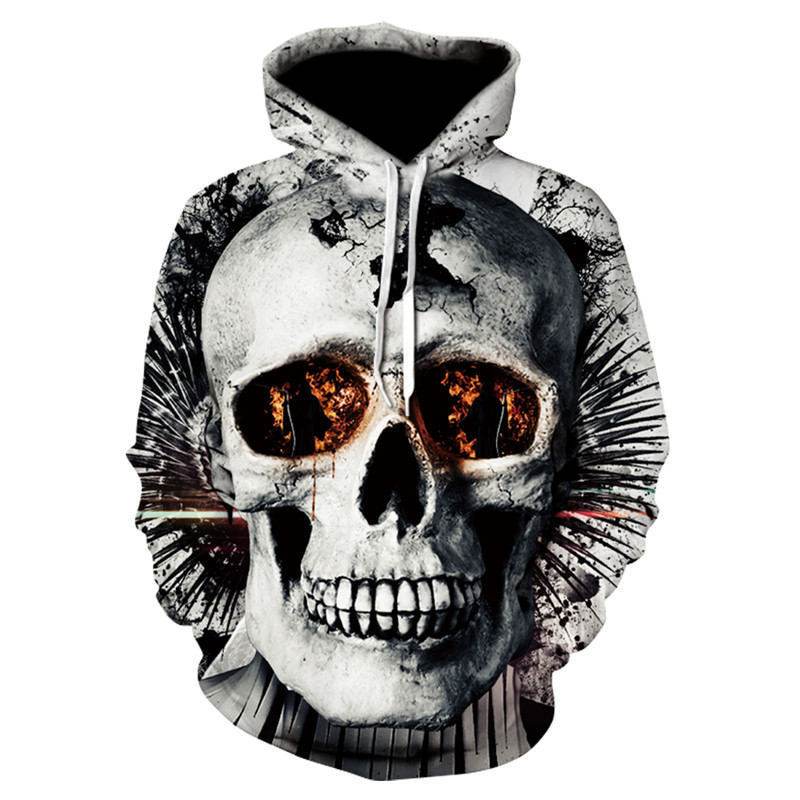 All kinds of fancy scary skull print hoodies - Mubimart