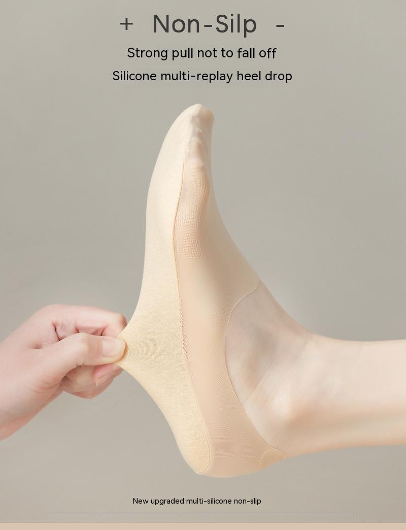 Thin Solid Color Bottom Super Low Cut Invisible Socks - Mubimart -  