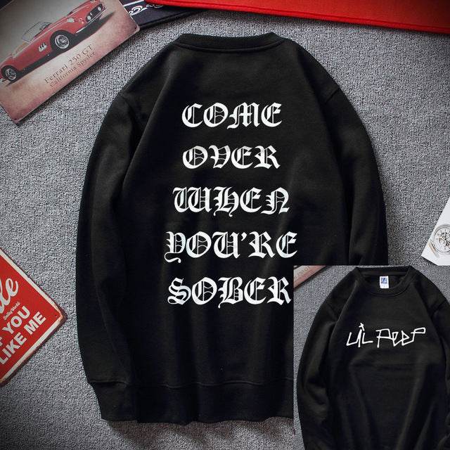Cool Men Hip Hop Streetwear Top Cotton Fleece Sweatshirt - Mubimart