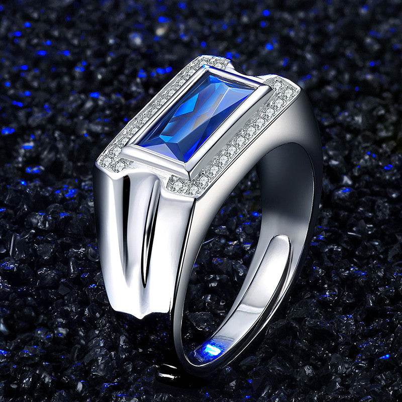 Adjustable Kyanite Ring for Men - Mubimart
