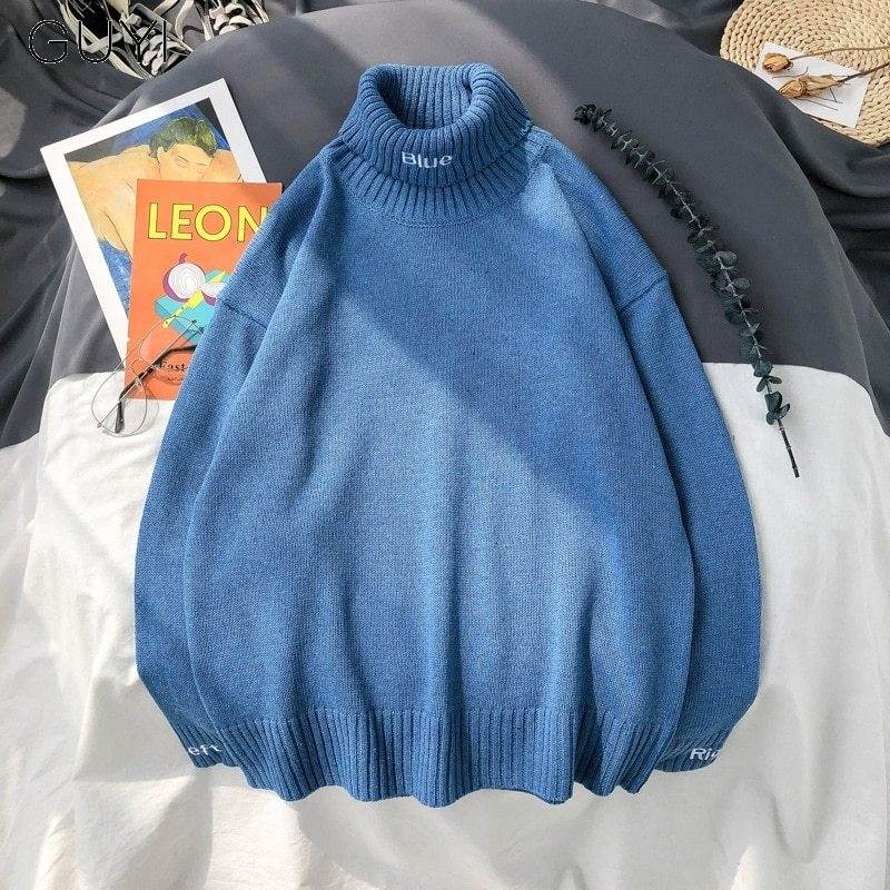 Turnable turtleneck sweater - Mubimart
