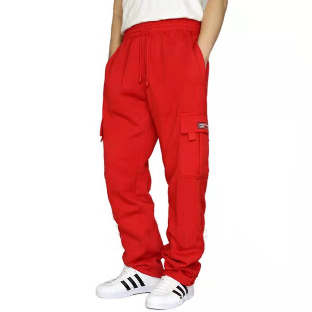Men Pants Sweatpants Stretch Elastic Waist Jogger Sports Pants Drawstring Trousers Fashion Mens Clothing - Mubimart