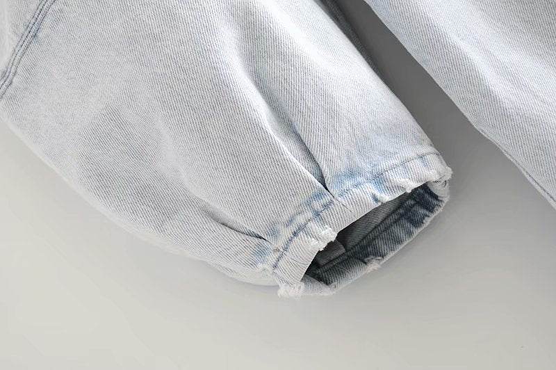 Pleated denim dress - Mubimart
