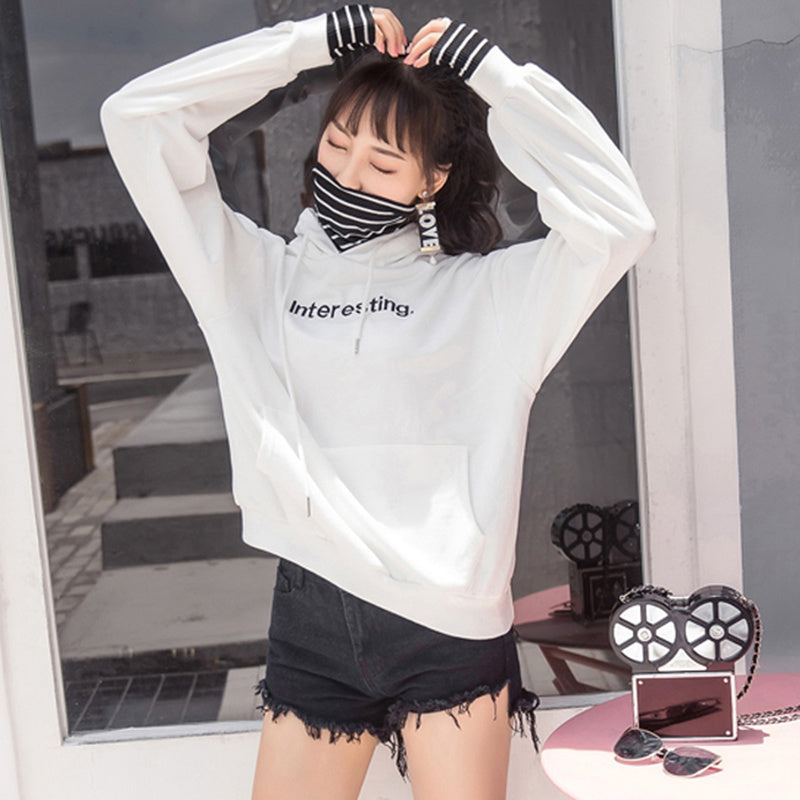 Harajuku striped turtleneck hoodies women kpop autumn long sleeve pullover female students oversize plus size tops sweatshirts - Mubimart -  