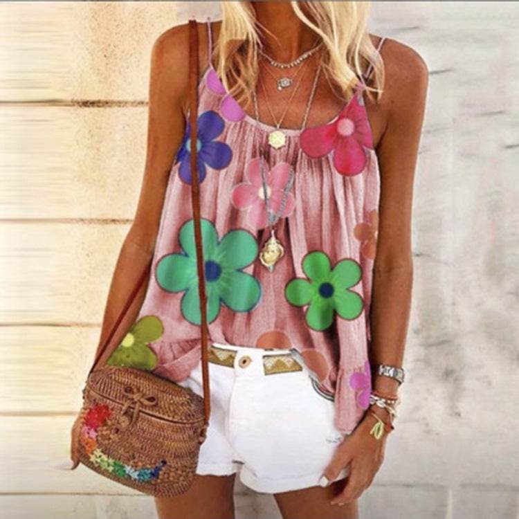 Printed loose camisole - Mubimart