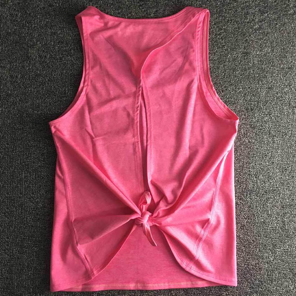 Women Backless Yoga Tank Top Shirts Sleeveless Off Shoulder Sports T Shirt Backless Crop Tops Racerback Gym Workout Clothes - Mubimart