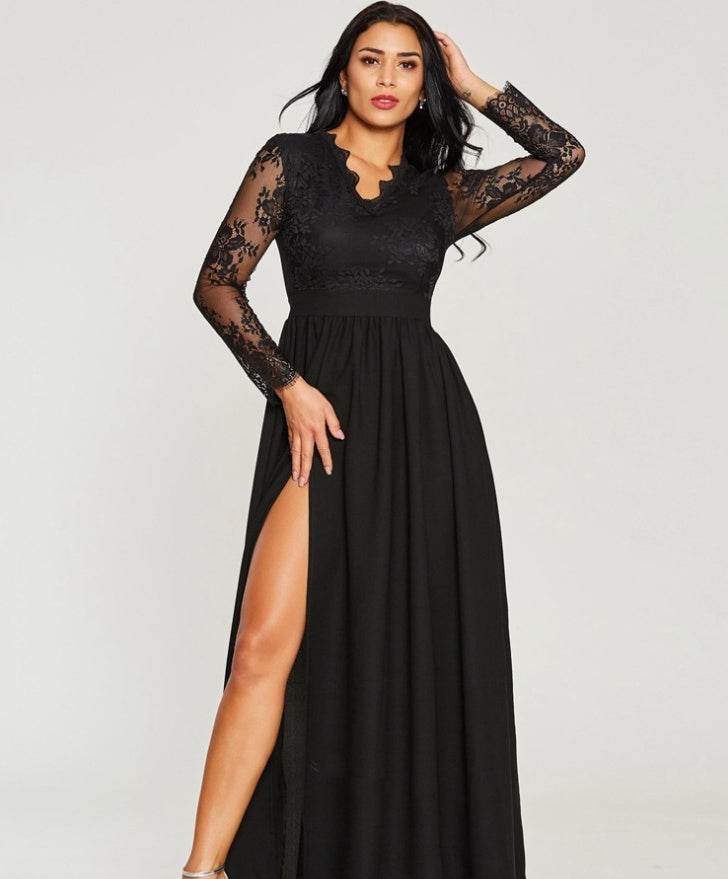 High Waisted Prom Dress - Mubimart