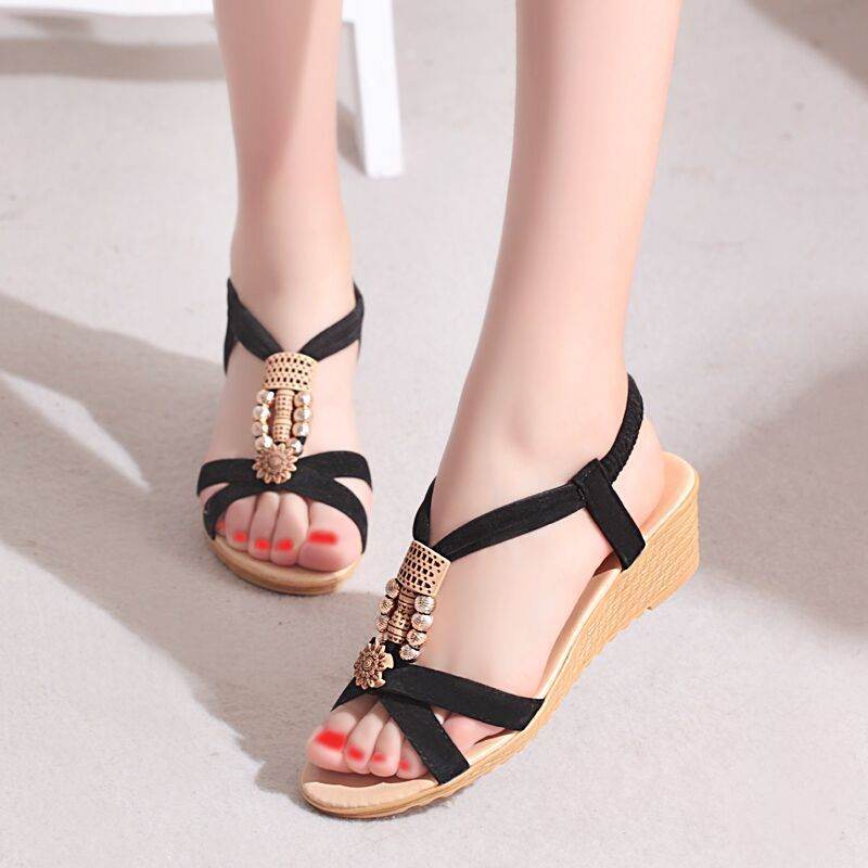 Bohemian wedge sandals - Mubimart