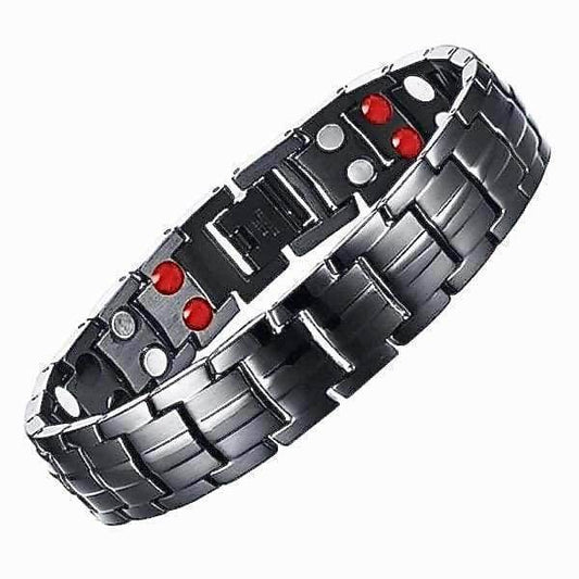 Black Bracelet Men Hand Chain Energy Health Germanium Magnetic Bracelet Men Stainless Steel Bracelets For Women Men - Mubimart