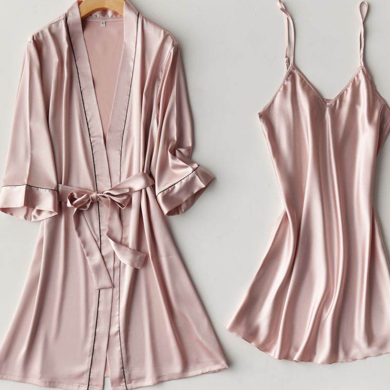 Two-piece suspender nightgown - Mubimart