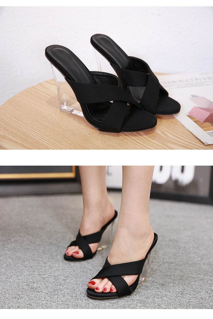 Crystal fluorescent high heels - Mubimart