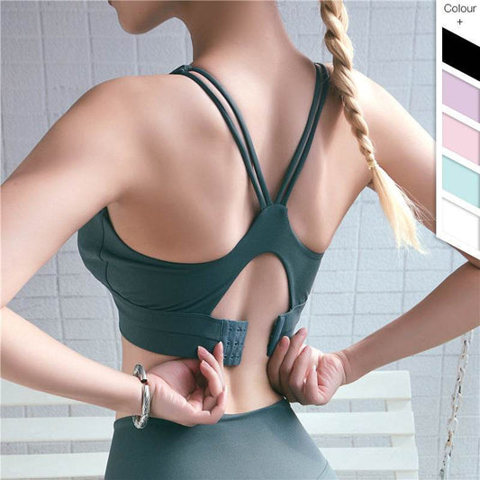Adjustable Back Sports Bra - Mubimart