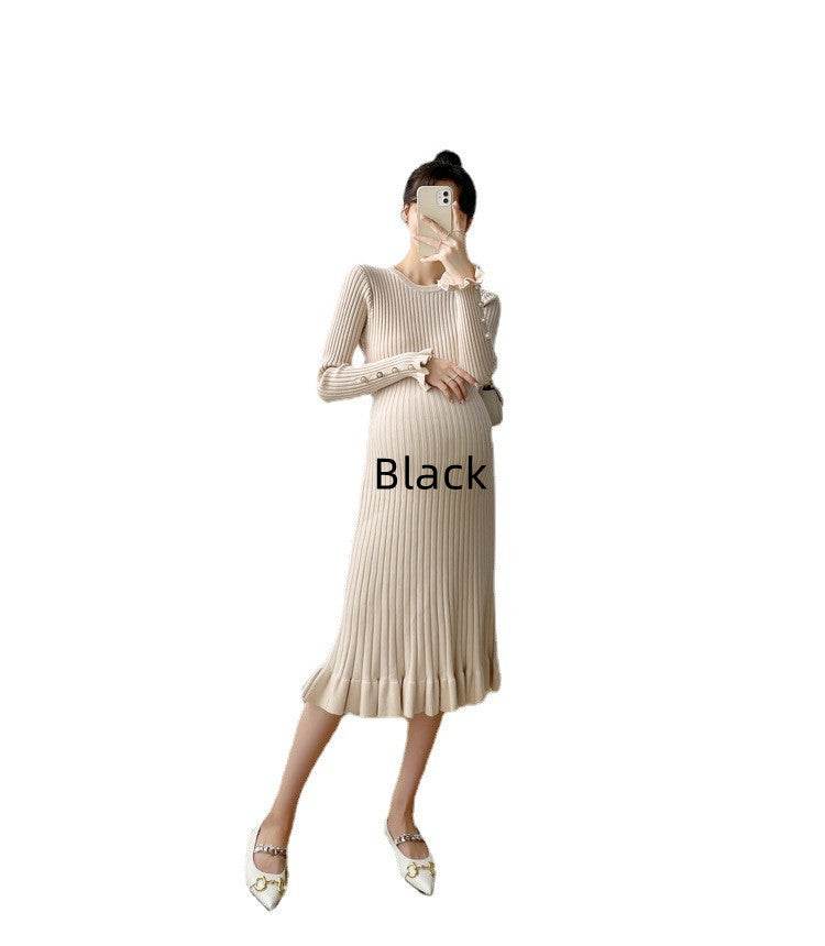 New Style Maternity Sweater Knitted Dress - Mubimart