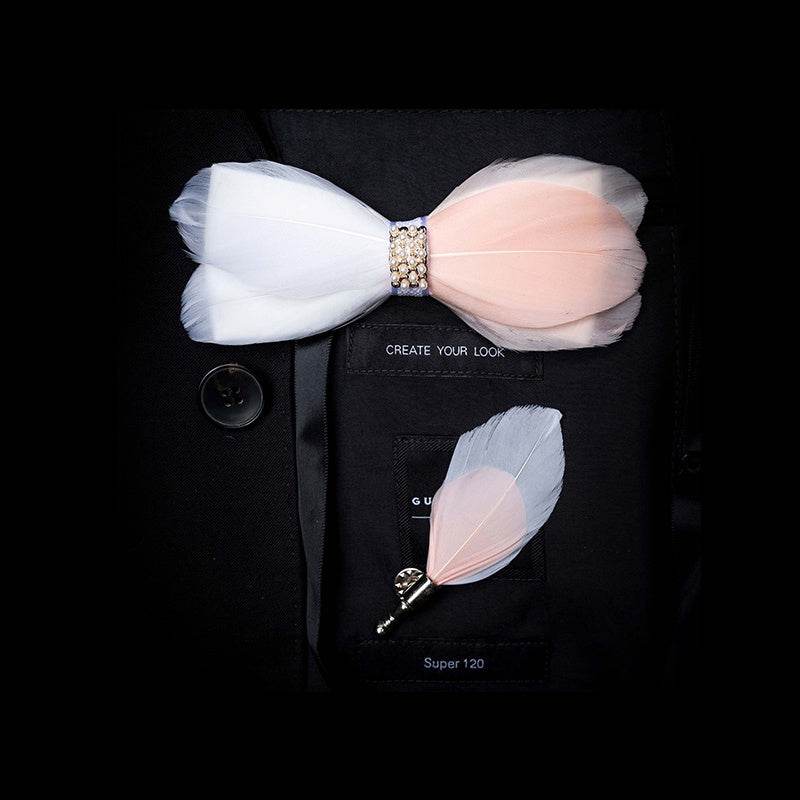 Feather bow tie - Mubimart
