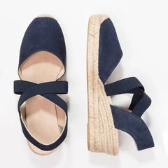 Middle heel wedge student baotou sandals