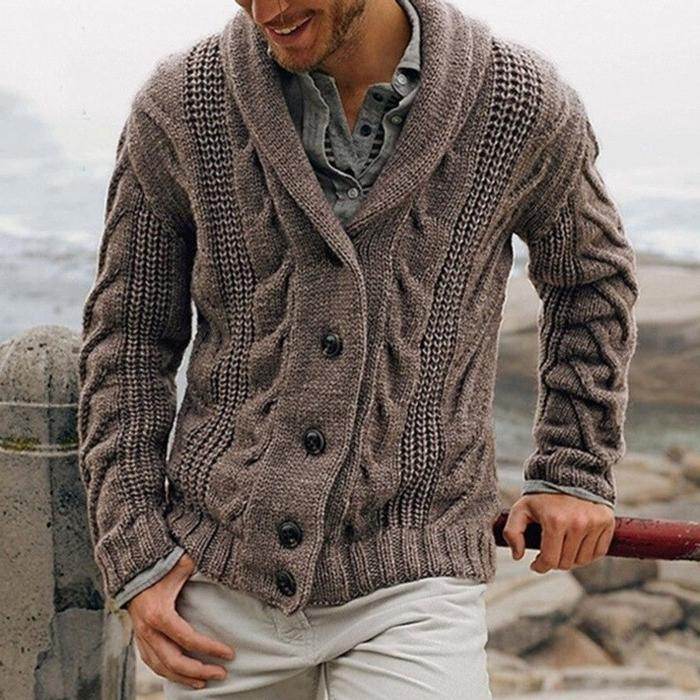 Knitted cardigan sweater - Mubimart