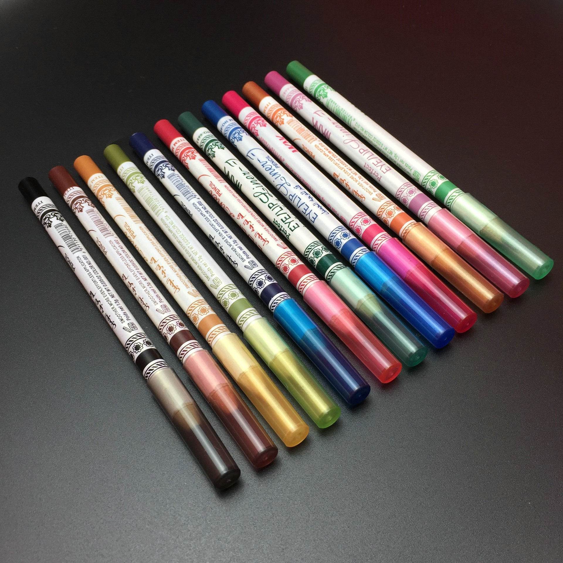 Cosmetics 12 Colors Glitter Lip liner Eye Shadow Eyeliner Pencil Pen Makeup - Mubimart