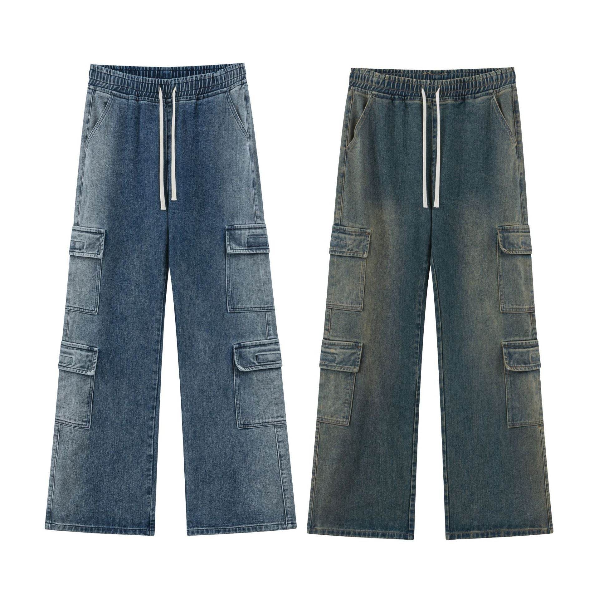Loose Cargo Wide Leg Jeans - Mubimart