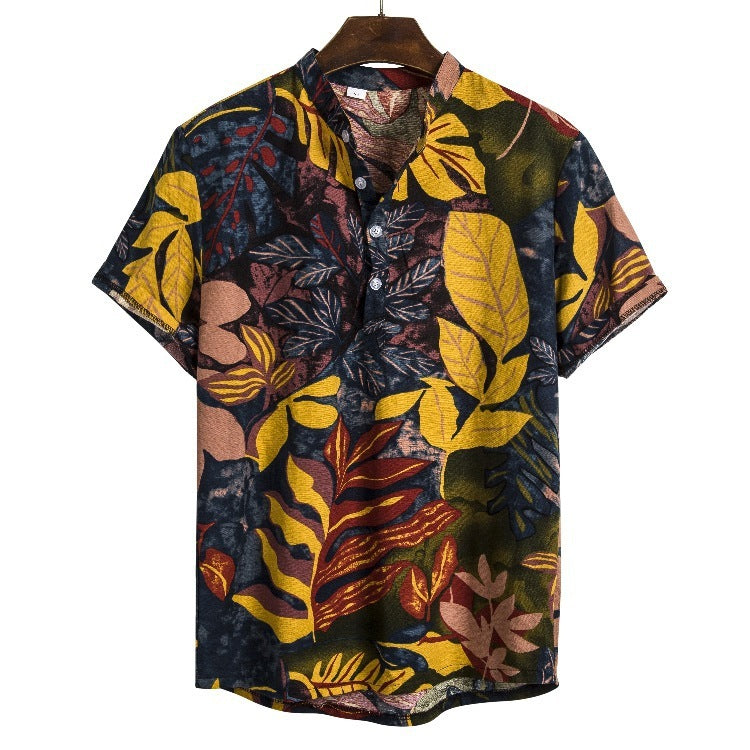 Men's linen printed shirt